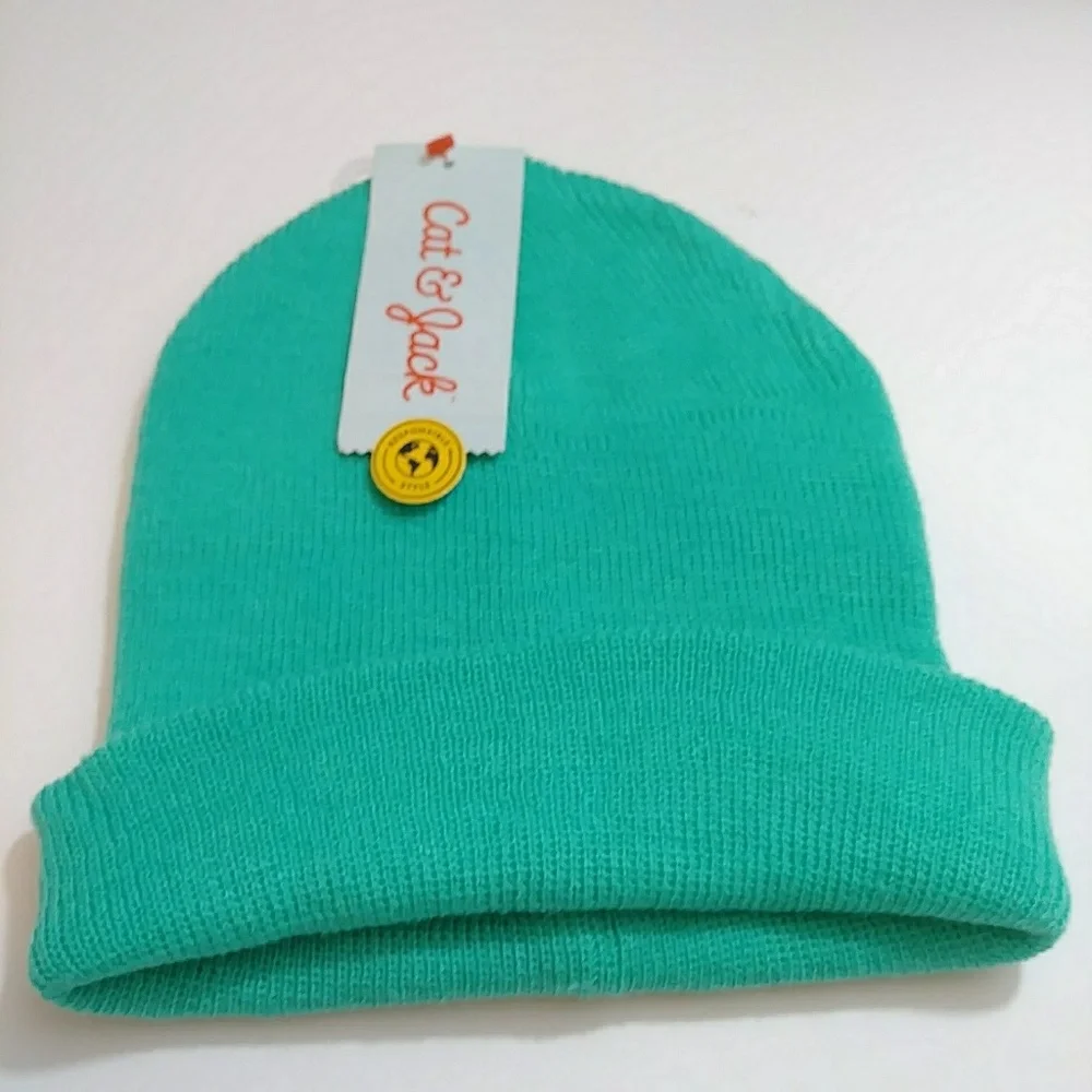 Kids Solid Cuffed Beanie Green, Youth